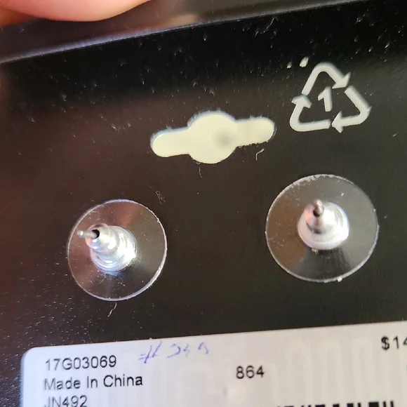 Napier Silver Braided Earrings - Picture 3 of 3